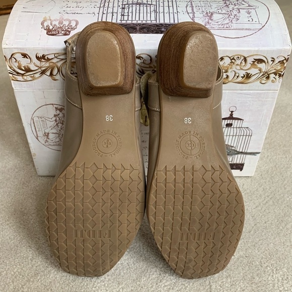 Fidji leather, made in Portugal, Sling back heels, 38/7.5 - Picture 11 of 16